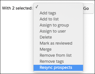 Resync prospects salesforce pardot