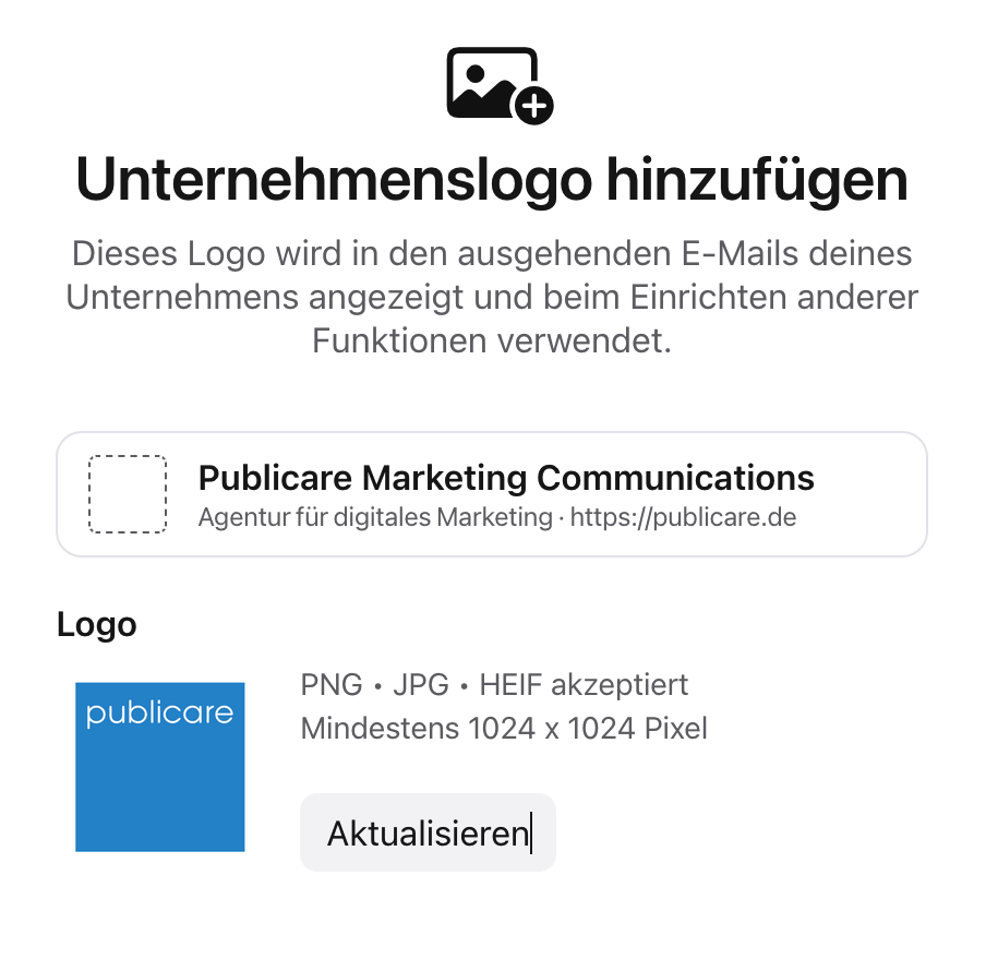 Absenderlogo ihrer Marke in Apple Mail